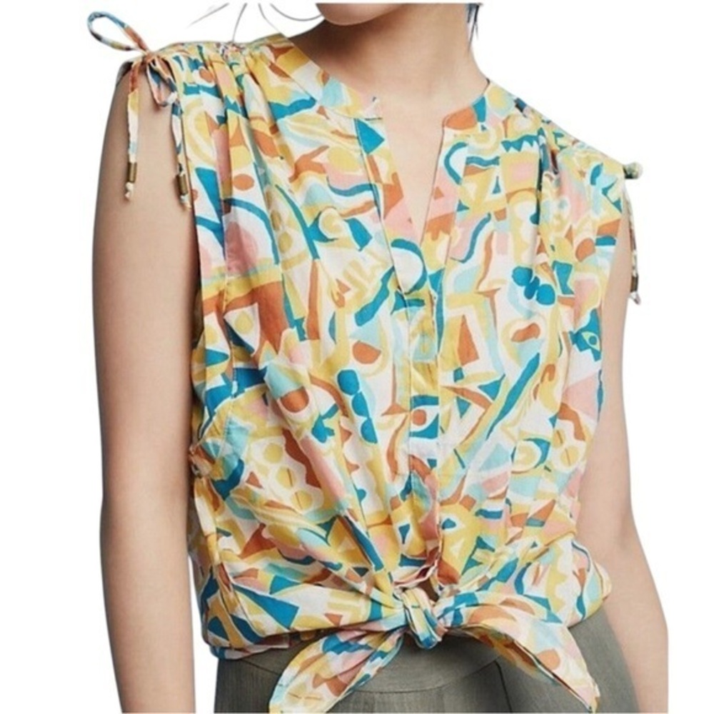 Anthropologie (Danielle Kroll) Brooklynite Printed Sleeveless Button Down 💕